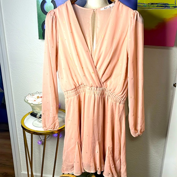 MI AMI PEACH CHIFFON DRESS - Picture 1 of 8